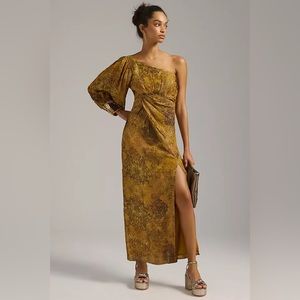 Anthropologie One-Shoulder Shine Dress Sz M